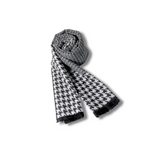 TARTAN RIPPLE  MONOCHROME WOOL SCARF